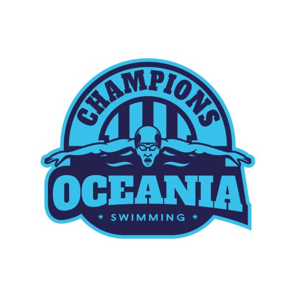 Oceania Champions Swimming logo template Miniatura