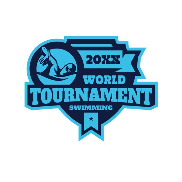Tournament World  Swimming logo template Miniatura